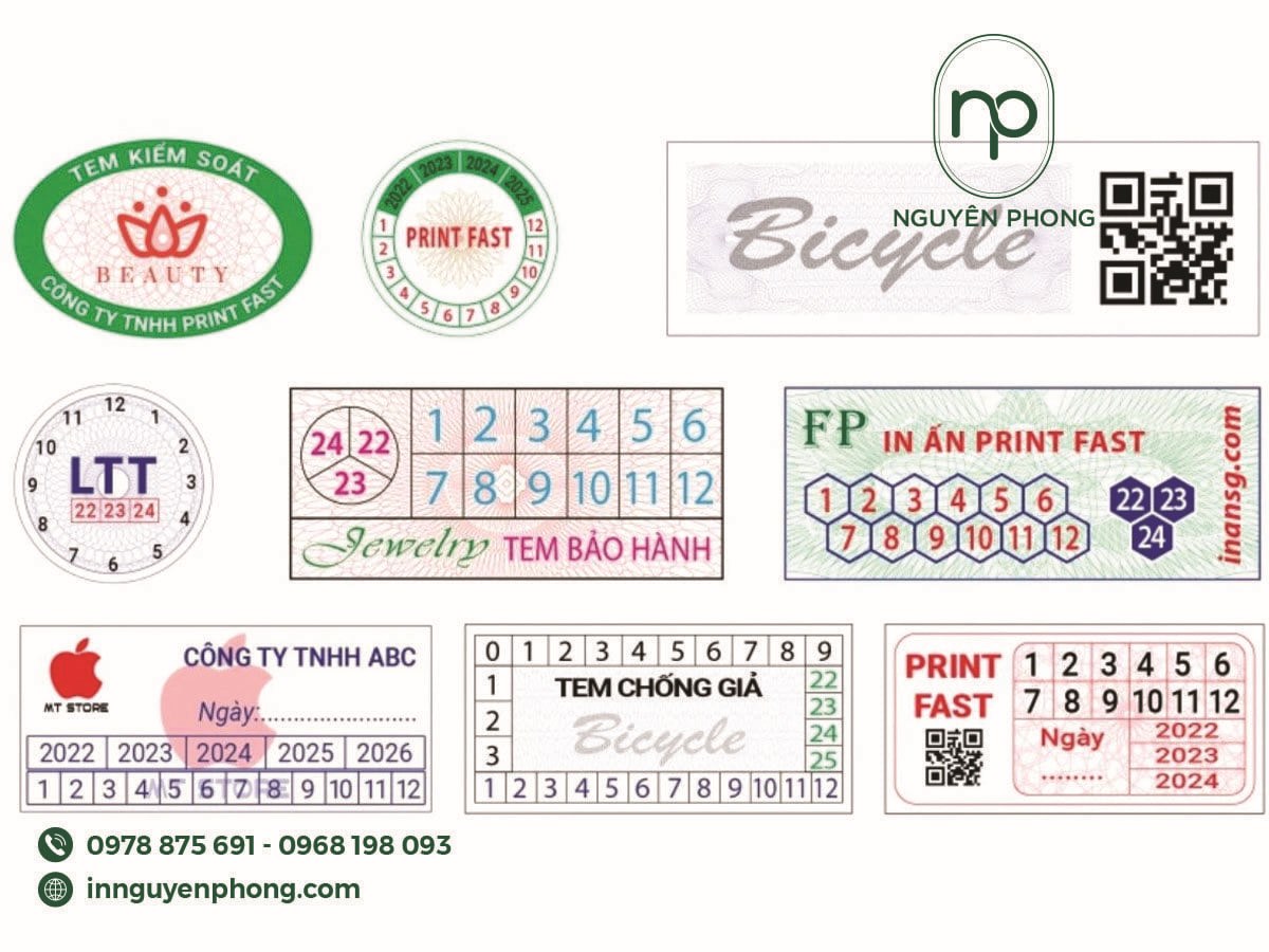 Các mẫu tem sẽ làm cho bao bì thêm ấn tượng và uy tín